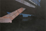Bridge, Moonlight, Rising Mist (oil on canvas) 100x150cm